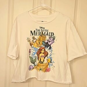 Disney Little Mermaid Crop Tee XL, NWOT